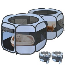 EighteenTek 2202SC 2-in-1 Cat Playpen Detachable 2 Separate Playpens 2 Doors