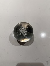Vintage Clear Art Glass Paperweight Controlled Bubble Cluster Sphere Orb