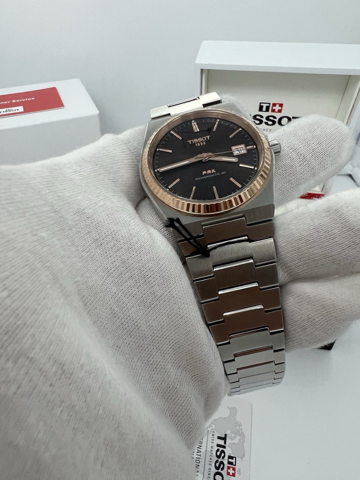 Tissot PRX 18K Rose Gold Automatic Mens Watch T1374071104100