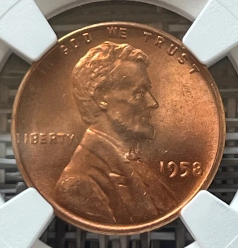 1958 Lincoln Wheat Cent, NGC MS66 RD