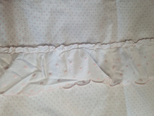 Mothercare Vintage Cot Quilt Duvet Cover white pink polka dots frill Made in GB