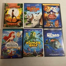 Six Children’s DVD’s. Jungle Book,Finding Nemo,Turtle’s Tale,The Little Mermaid