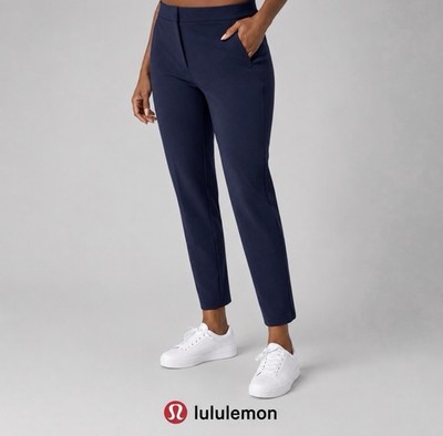 Lululemon On The Move Pant Womens 10 True Navy 24  Stretch Slim Travel Career