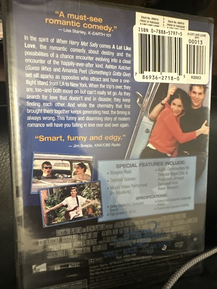 A Lot Like Love (DVD, 2005, Full Frame English/French/Spanish) for