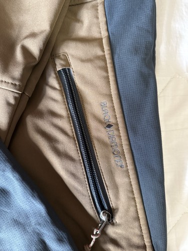 Black Diamond Double Diamond Jacket Mens XL Soft Shell Brown/Blue Fleece Lining - Picture 4 of 5