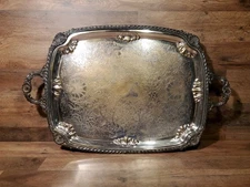 Marked 1883 Antique F.B. ROGERS SILVER Co SILVER-PLATED Extra Large Serving Tray