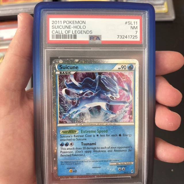 2011 POKEMON CALL OF LEGENDS #SL11 SUICUNE-HOLO PSA 7