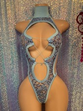 exotic dancewear outfit see through lace one piece