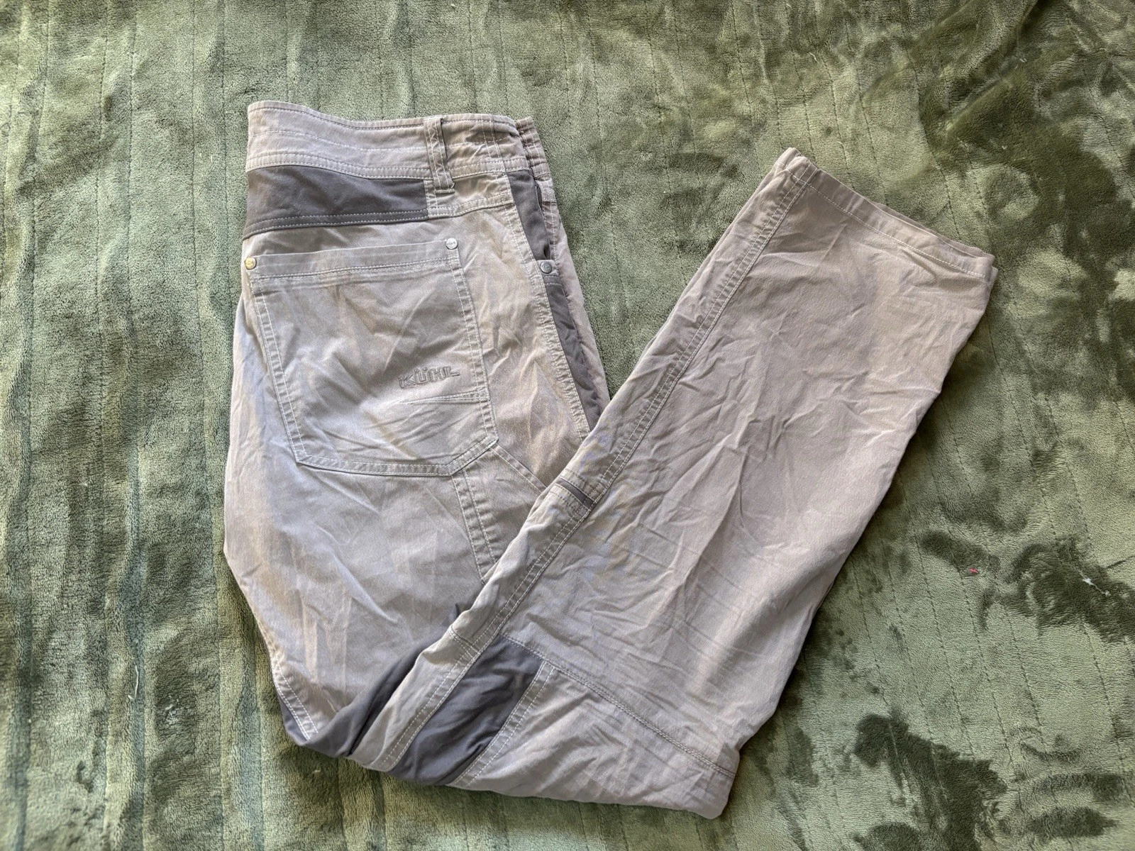 Kuhl Hiking Pants Mens 34x32 Beige Nylon Stretch Radikl Climbing Lightweight