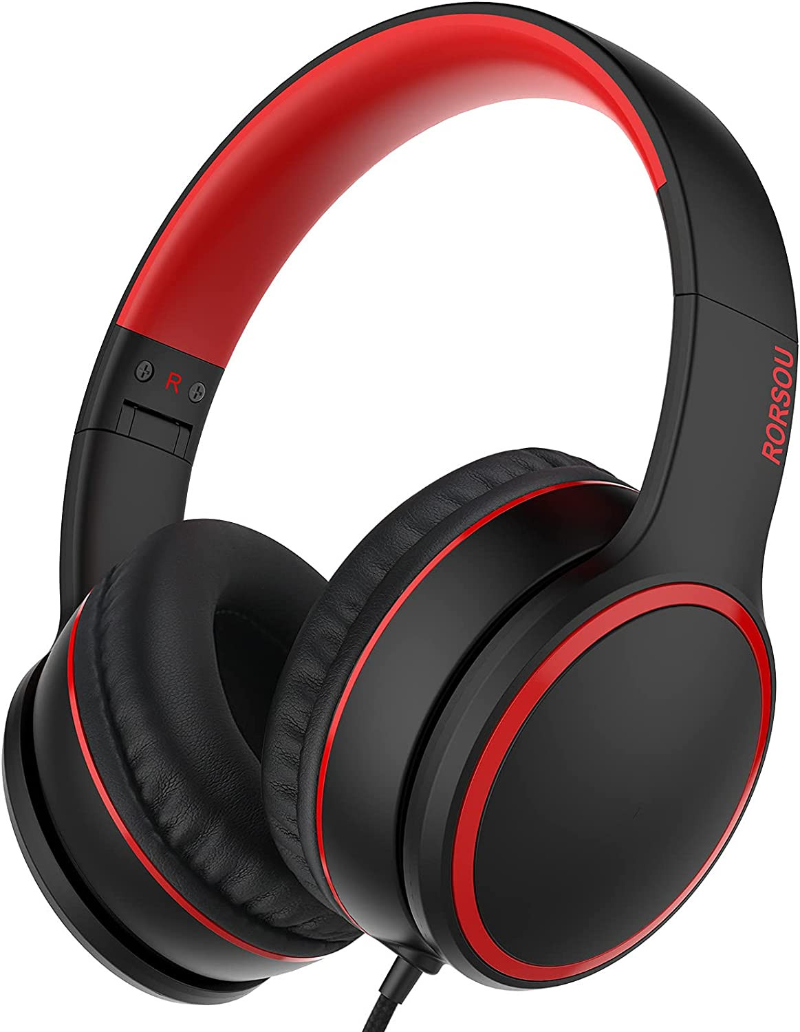 RORSOU R10 Kids Headphones Over-Ear with Microphone, Lightweight Folding Stereo