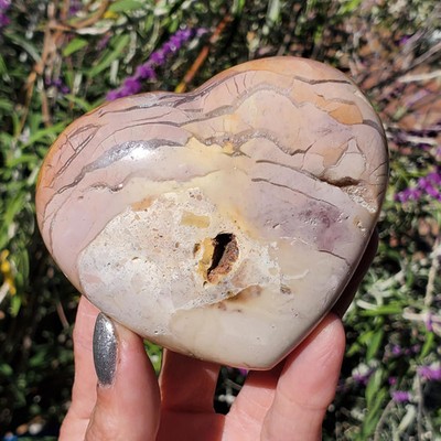 Ibis Ocean Jasper Brecciated Gentle Puffy Heart Pink Pastel 198 Grams