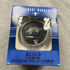 Stewart Warner Deluxe Electrical Voltmeter Gauge 82309 No Bulb