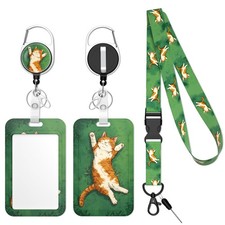 Retractable Badge Holder with Detachable Lanyard, Heavy Duty ID Badge Reel Ke...