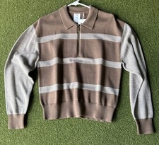 PUMA 1/4 Zip Sweater Ladies Brown Small