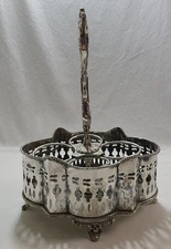 Silverplate 4 hole Cruet Frame Mermod Jaccard & Co. Ornate Antique