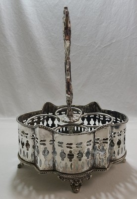 Silverplate 4 hole Cruet Frame Mermod Jaccard & Co. Ornate Antique