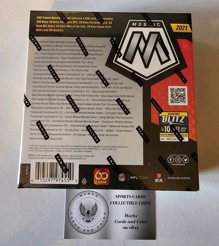 2021 Panini Mosaic Football 3 Mega Box Lot - Camo Red - Image 4 of 4