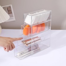 Acrylic Stackable Drawer Organizer with 4 Clear Drawers for Bathroom  Vanity...