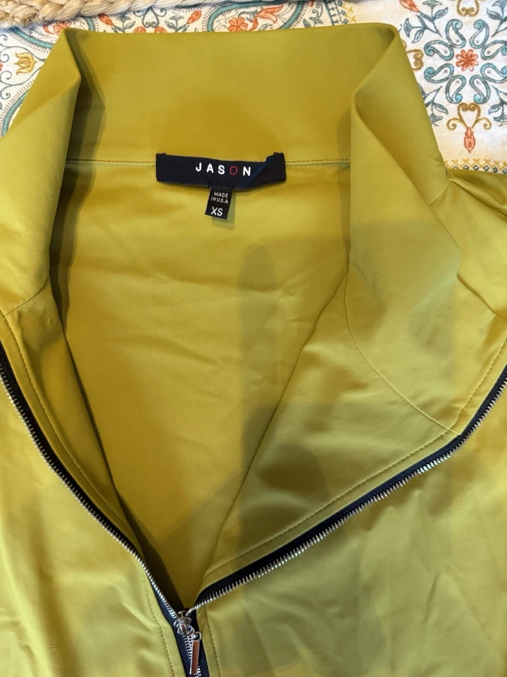 Chaqueta Jason by Comfy EE. UU. Alex TALLA XS Chartreuse Cremallera Asimétrica Lagenlook Foto 2 de 4