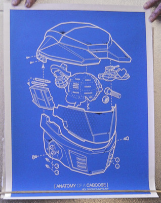 Limited Edition Red vs Blue ''Anatomy of a Caboose'' Blueprint Poster 169/250
