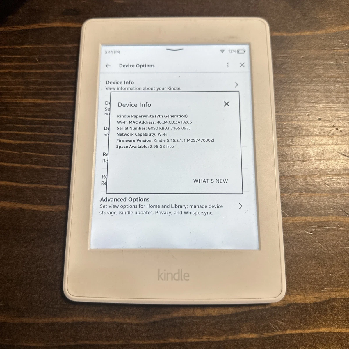 Amazon Kindle Paperwhite 7th Generation White eBook Readers for