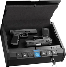 Gun Safe for Pistols - Biometric Gun Safe for Handgun, Quick-Access Gun Lock wit
