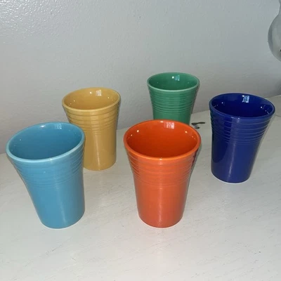Set of 5 Vintage Homer Laughlin 4 1/2" Original Colors Water Tumblers - Image 1 of 4