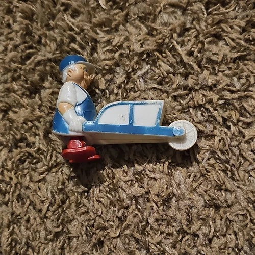 VINTAGE OLD MAN With WHEELBARROW RAMP WALKER By MARX 1950's