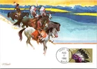 Dr Jim Stamps 25C Flathead American Indian Headdress First Day Issue Max Card