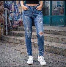 Vigoss Jagger Skinny Jeans Womens Size 29 x 27 Medium Wash Distressed Denim