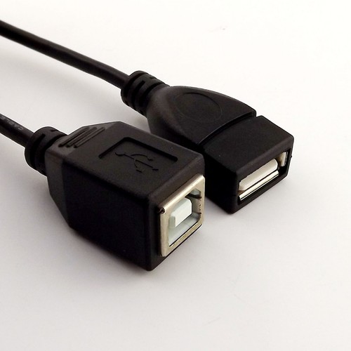 1x USB 2.0 A Female to USB B Female Scanner Printer Extension Adapter Cable 50cm - Picture 3 of 5