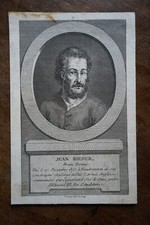 JEAN RIEDER (****-1375) PORTRAIT ENGRAVING 18th century BERNE