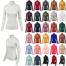 MixMatchy Long Sleeve Turtleneck Lightweight Pullover Slim Fit Top