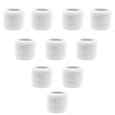 5 PAIR TERRY WRIST SWEATBAND Cotton Wristbands Absorbent Workout Sport BANDS WT