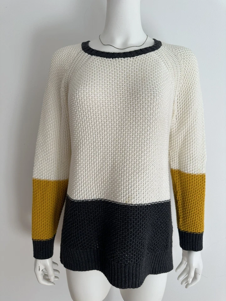 Eight Eight Eight pullover Sweater Womens M White Y Cotton Long Sleeve Crew Knit - Image 4 of 4