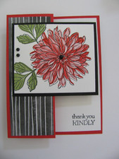 Stampin Up Card THANK YOU Flower Blank Inside Dimensional NEW