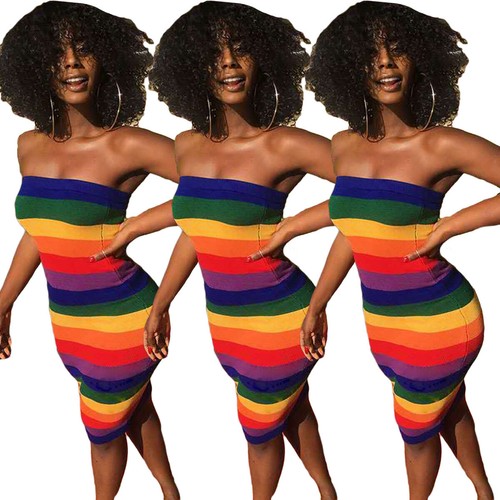 bodycon rainbow dress