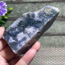 114g  Green Moss Stone raw stone rock Polished original specimen madagescar A169