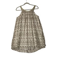 Charming Charlie Dress Women Size Medium Tan Cream Boho Geometric Print Lined