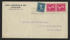 Trial cancellation on cover from Cincinnati to France,,rare VF/XF
