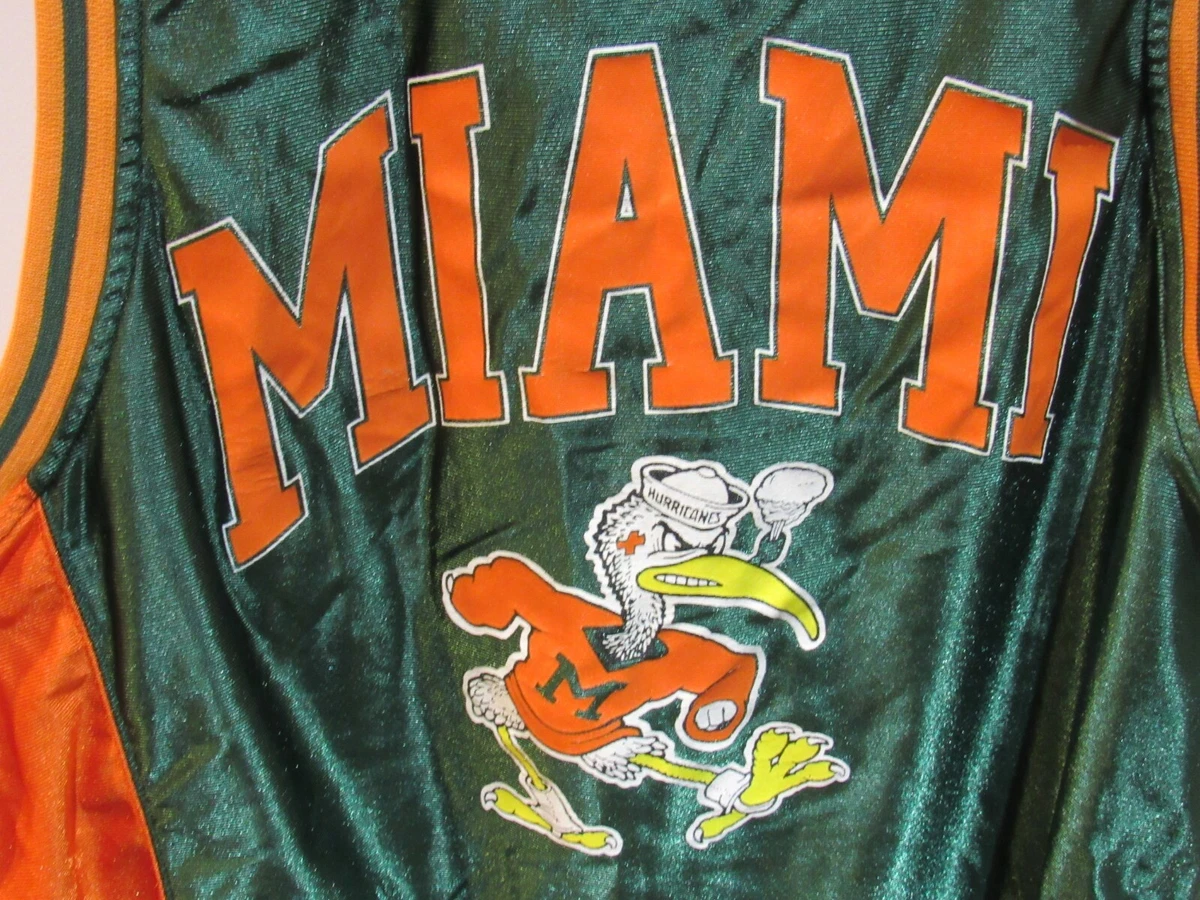 VTG Green & Orange Miami Hurricanes Basketball Jersey Apex One