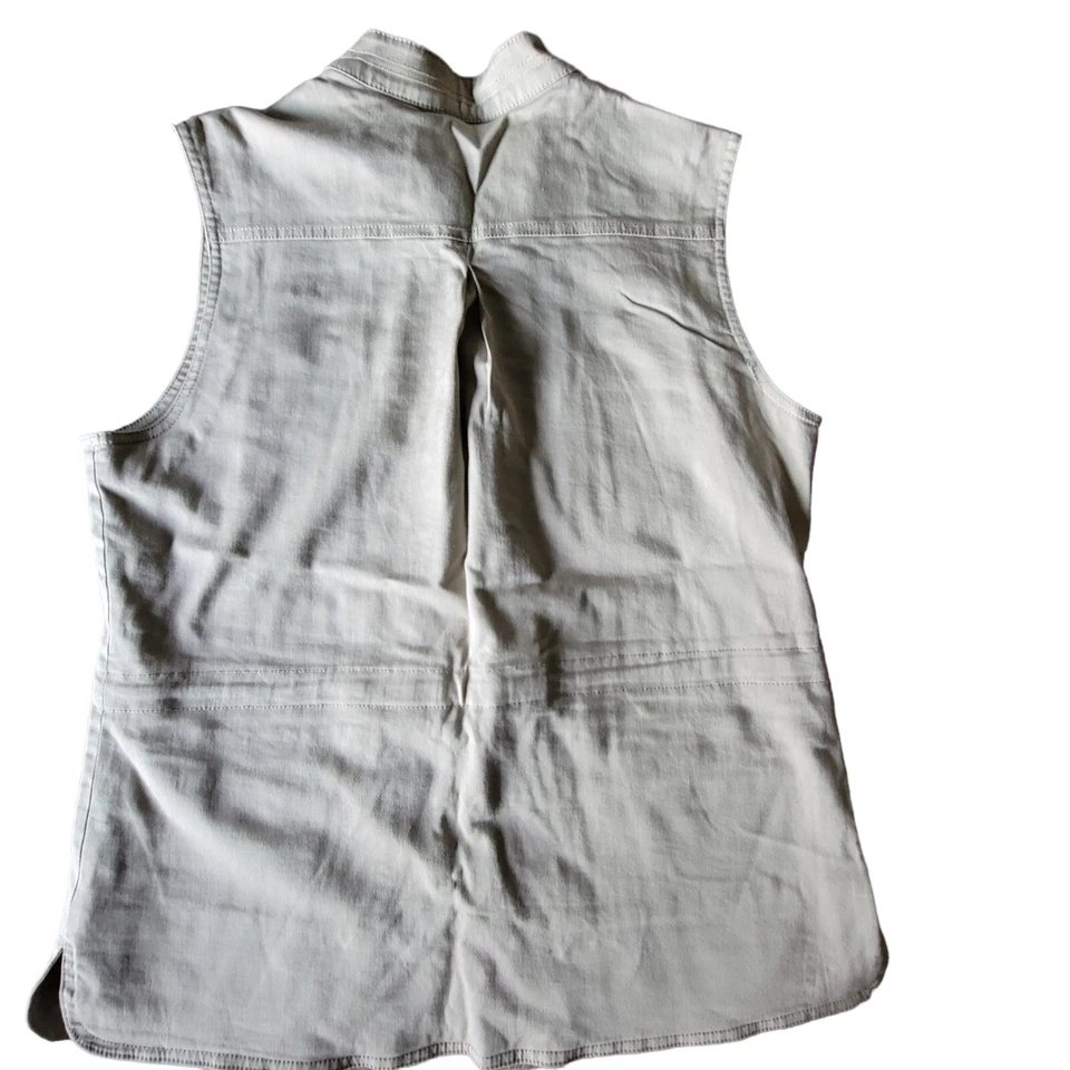 Chaleco utilitario Gander Mountain Guide Series para mujer mediano caqui forrado de franela Foto 2 de 4