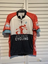 Hincapie Sportswear Shirt Men XL Atlanta Cycling Jersey 1/4 Zip Short Sleeve Red