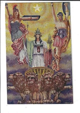Italian Art Military Postcard Florence XI Genius Team Scattina Minerva & Mars