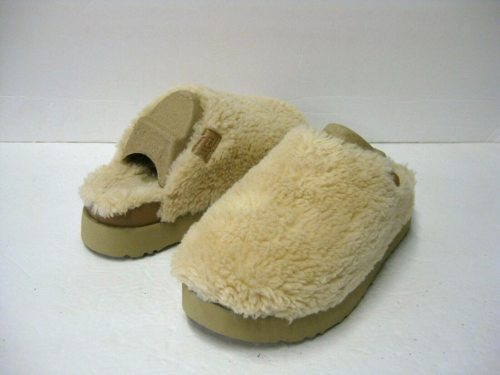 UGG FUZZ SUGAR SLIDE SANDALO DONNA NATURALE US 6 UK 4 EU 37 JP 23