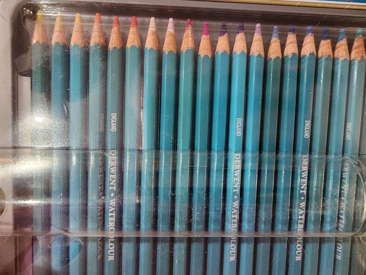 Derwent 36 Watercolor Watercolour Drawing Pencils with Tin