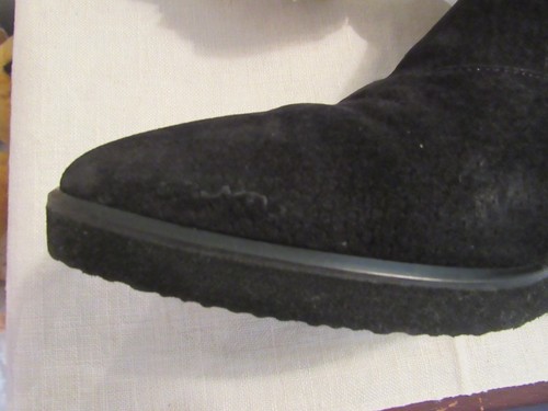 ELLEN TRACY Italy Black Suede Leather Double Zip Ankle Boots Women's Size 7.5 B - Picture 13 of 17