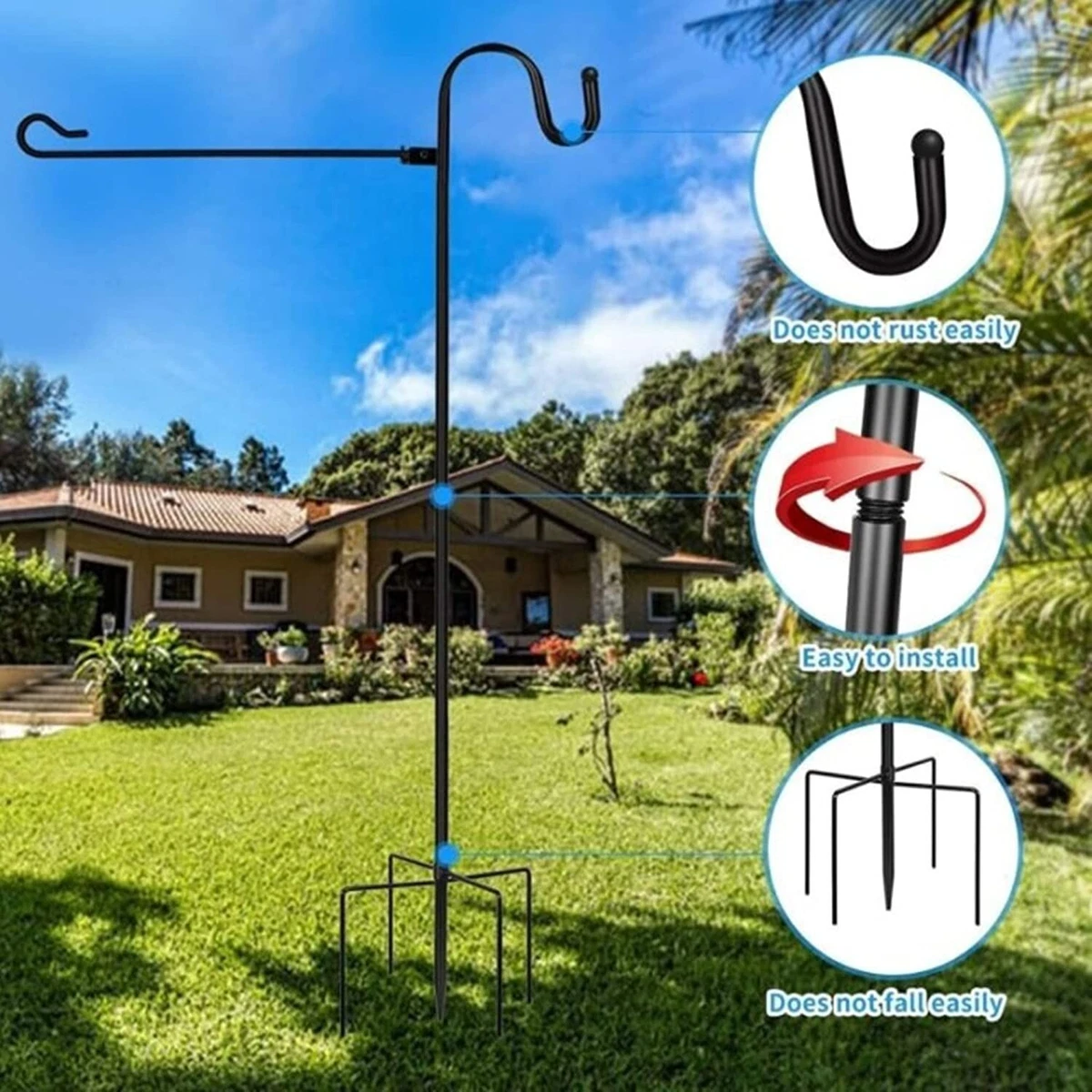 Yard flag sale pole with light