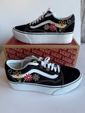 VANS Old Skool Stackform Embroidery Black/White Size 9