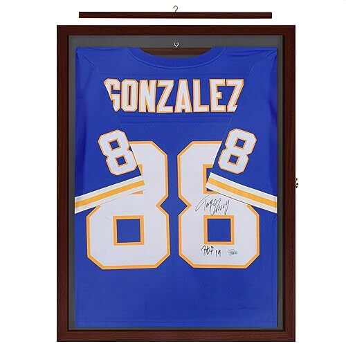 Americanflat Jersey Frame Display Case in Mahogany - 23x31 Lockable Plexiglass S-image